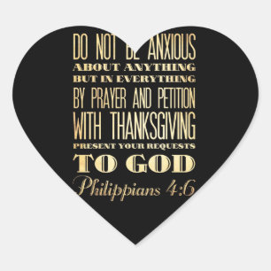 Sticker Cœur Bible biblique chrétienne - Philippiens 4:6