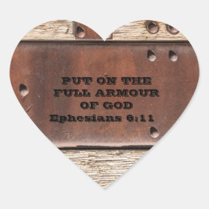 Sticker Cœur Bible Verse Pleine Armure de Dieu Éphésiens