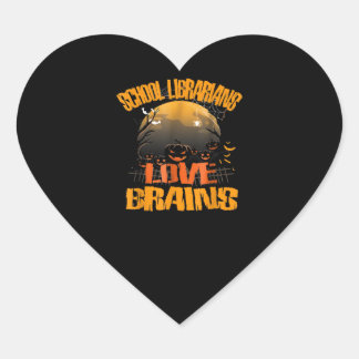 Sticker Cœur Bibliothécaires scolaires Aimer les cerveaux Drôle