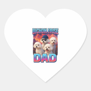 Sticker Cœur Bichon frisé