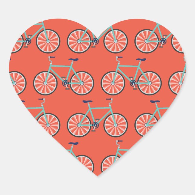 Sticker Cœur Bicyclette mignonne Enfants Vélo Anniversaire Fête (Devant)