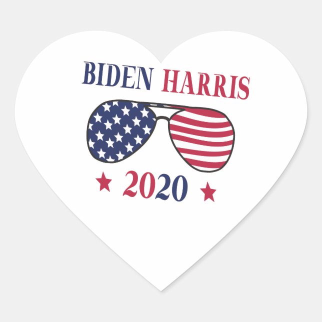 Sticker Cœur Biden Harris 2020 (Devant)