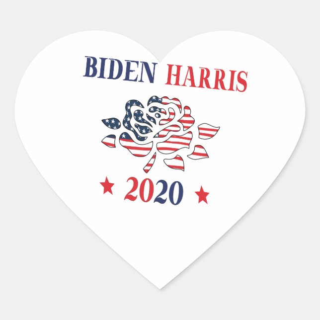 Sticker Cœur Biden Harris 2020 (Devant)