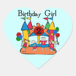 Sticker Cœur Big Bounce Girl 2nd Birthday Tshirts et cadeaux