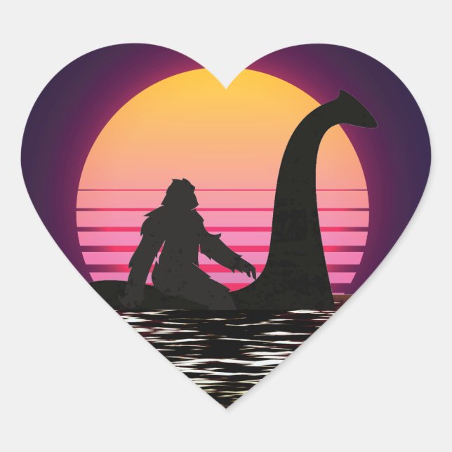 Sticker Cœur Bigfoot Rétro Riding Le Loch Ness (Devant)