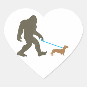 Sticker Cœur Bigfoot Walking Dachshund