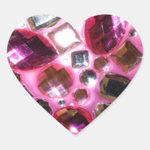 Sticker Cœur Bijou assez rose Bling