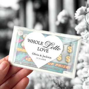 Sticker Cœur Billet de loterie de mariage personnalisé Nom du c