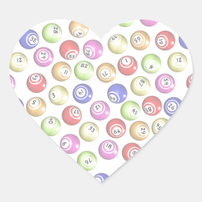 Sticker Cœur Bingo Balls (Devant)