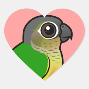Sticker Cœur Birdorable Jaune-a dégrossi Conure