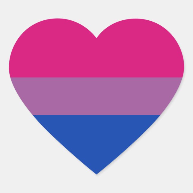 Sticker Cœur Bisexual pride (Devant)