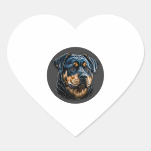 Sticker Cœur Black Rottweiler