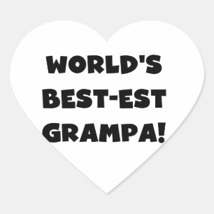 Sticker Cœur Black Text Les meilleurs t-shirts Grampa du monde