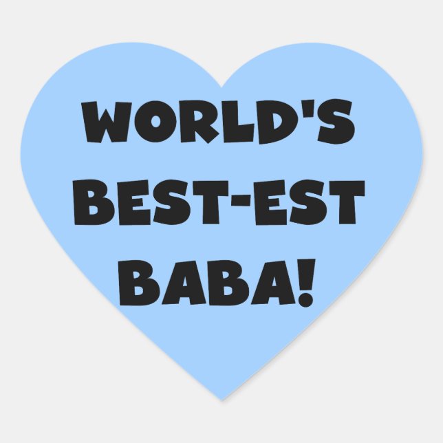 Sticker Cœur Black Text Meilleurs T-shirts et cadeaux Baba (Devant)