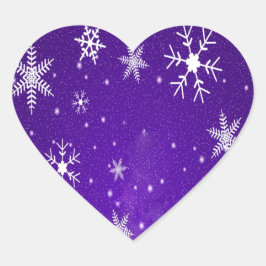 Sticker Cœur Blanche-Neige, Blue Purple Background