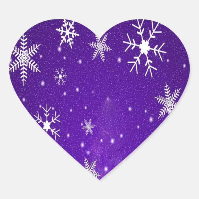 Sticker Cœur Blanche-Neige, Blue Purple Background (Devant)