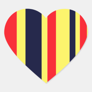 Sticker Cœur Blancs, Bleus Et Rouges