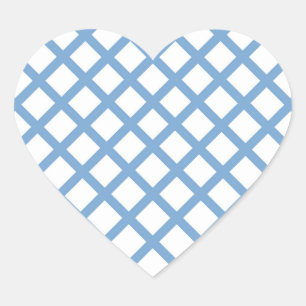 Sticker Cœur Bleu Blanc Arlequin Diamond Motif