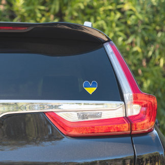 Sticker Coeur bleu et jaune, drapeau ukrainien