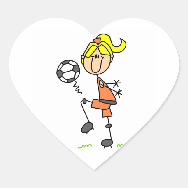 Sticker Cœur Blond Stick Figure (Devant)