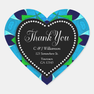 Sticker Cœur Blue Love Merci Heart