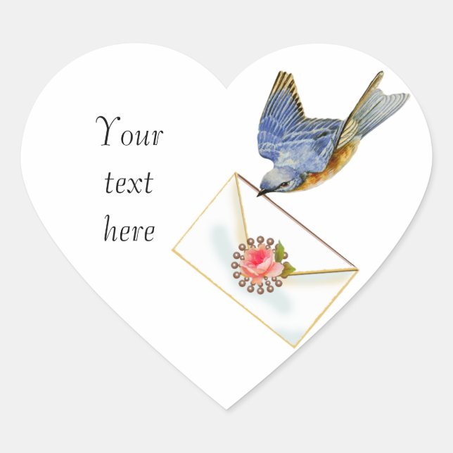 Sticker Cœur Bluebird de bonheur (Devant)
