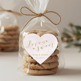 Sticker Cœur Blush Pink Love est Sweet Wedding Favor