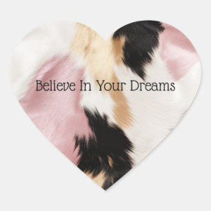 Sticker Cœur Blush Rose Blanc Or Noir Vachette Animal