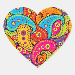 Sticker Cœur Boho Paisley