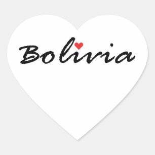 Sticker Cœur Bolivie. J'aime la Bolivie