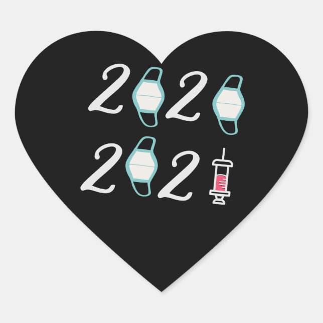 Sticker Cœur Bonjour 2021 Adieu 2020 - C’est enfin terminé (Devant)