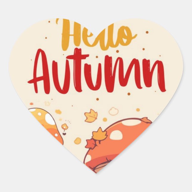 Sticker Cœur Bonjour automne (Devant)