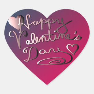 Sticker Cœur "Bonne Saint Valentin"PurpleGradient écrit à la ma