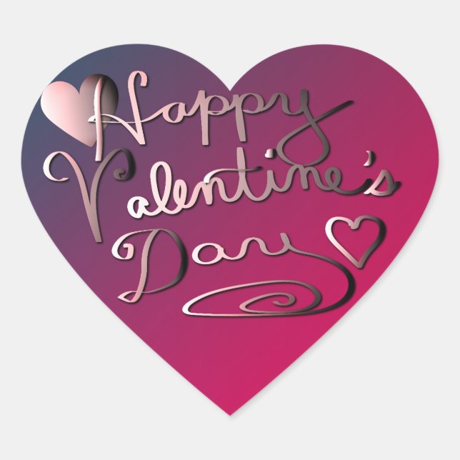 Sticker Cœur "Bonne Saint Valentin"PurpleGradient écrit à la ma (Devant)