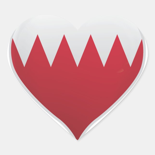 Sticker Cœur Bonnet de fierté du drapeau d'amour de Bahreïn (Devant)