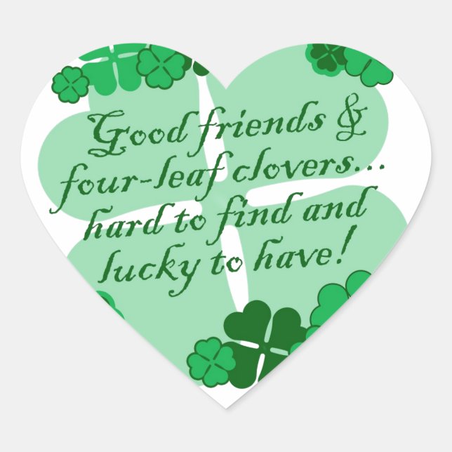 Sticker Cœur Bons amis et Shamrocks (Devant)