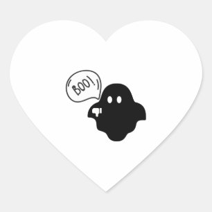 Sticker Cœur Boo Halloween