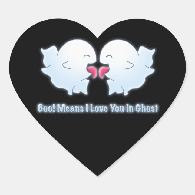 Sticker Cœur Boo signifie que je t'aime dans le fantôme (Devant)