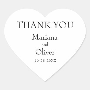 Sticker Cœur Bordure moderne minimaliste noir blanc Mariage Coe
