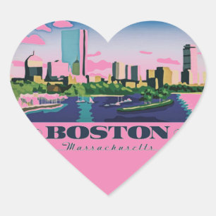 Sticker Cœur Boston, Massachusetts