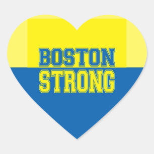 Sticker Cœur Boston Strong Gift Jaune et Bleu