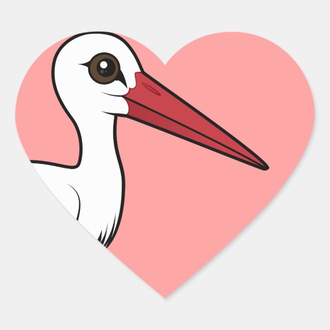 Sticker Cœur Bouche blanche Birdorable (Devant)