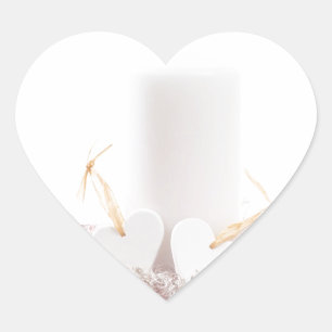 Sticker Cœur Bougies et coeurs