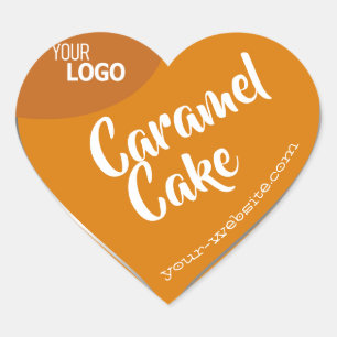 Sticker Cœur Boulangerie Modèle du logo orange Caramel Argent
