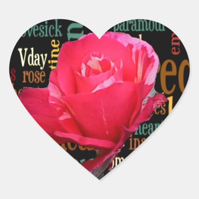 Sticker Cœur Bouquet d'amour : Une expression sincère (Devant)