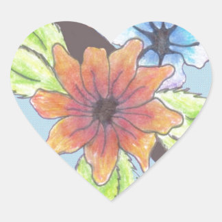 Sticker Cœur Bouquet tribal