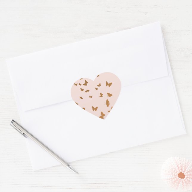 Sticker Cœur BOUTEILLES D'OR Phoques d'enveloppe MARIAGE (Enveloppe)