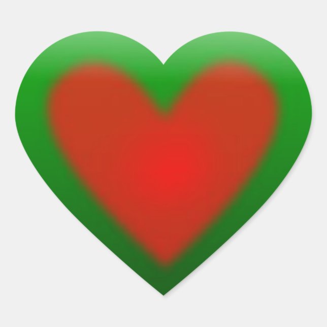 Sticker Cœur Bouton vert avec coeur rouge 3D (Devant)