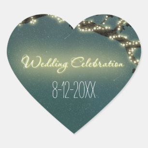 Sticker Cœur Branche Enchantée Mariage rustique Faveurs Phoques