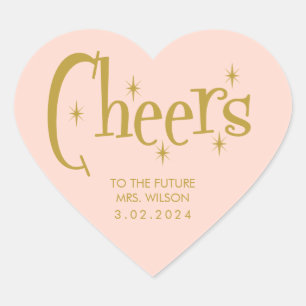 Sticker Cœur Bravo à demain mrs.Pink Golden Bachelorette
